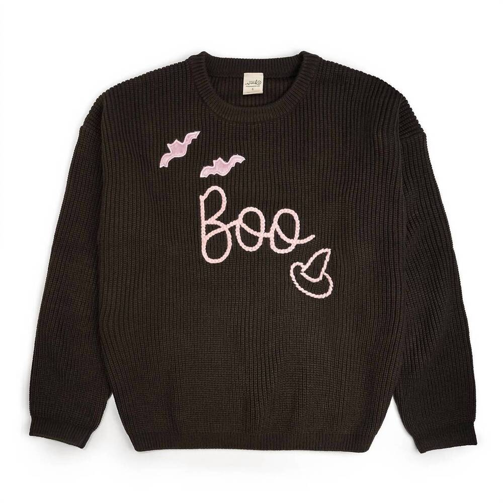 NEW SWEET WINK women's boo bat knit sweater in charcoal